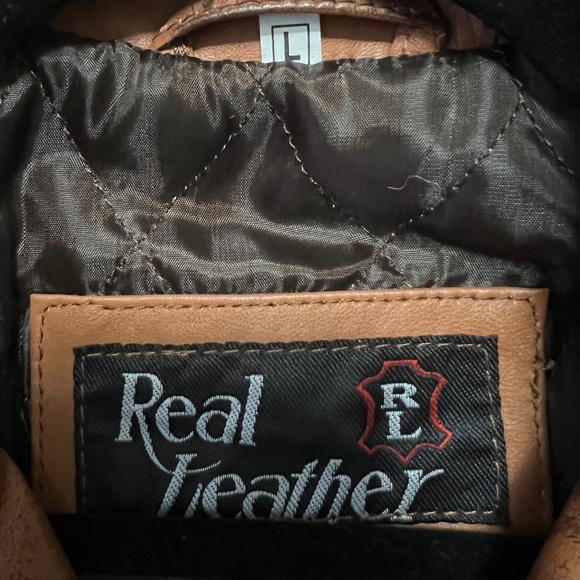 Real Leather Jacket Front Full Zipper - Picture 4 of 4